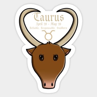 Taurus Zodiac Sign Dates & Traits Sticker